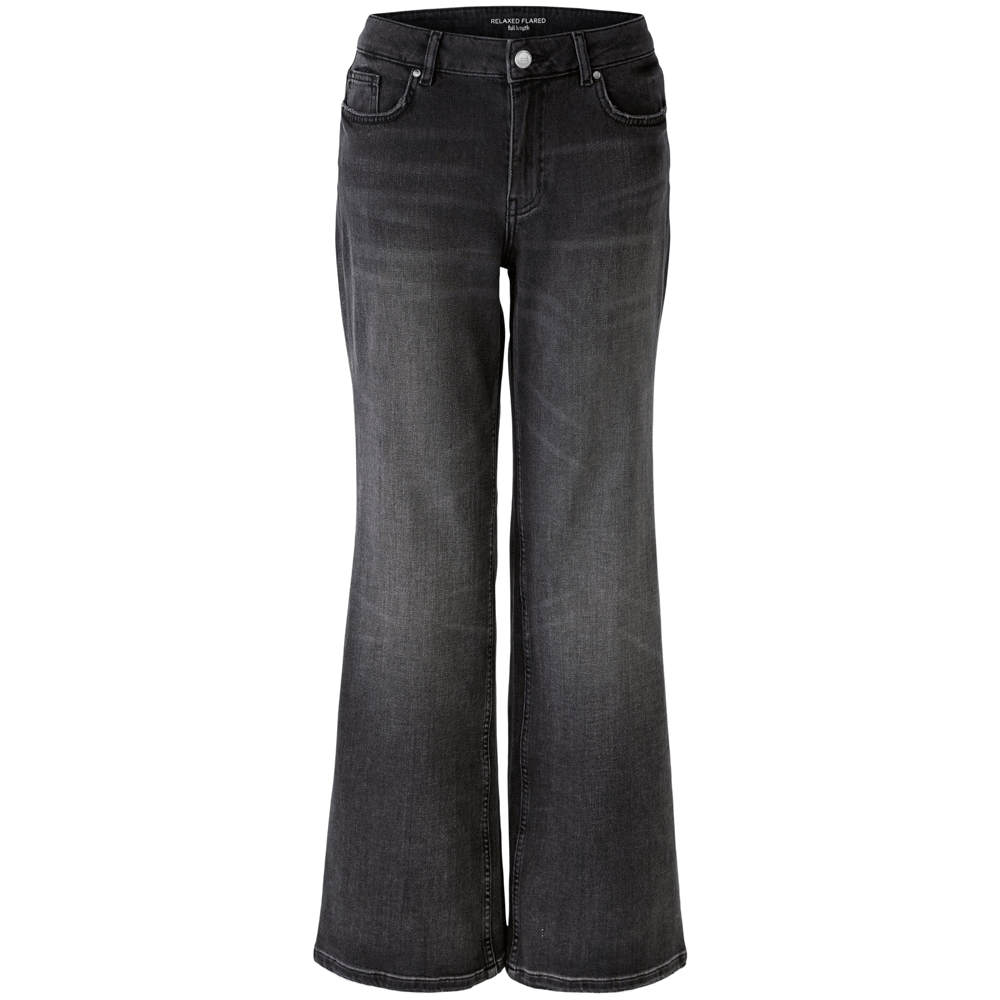 Oui Dark Grey Wide Leg Jeans